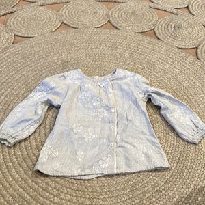 Zara baby girl embroidered button blouse 2/3Y